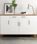 White cabinet with 5 Pack Matte Coffee Bronze Solid Brass Cabinet Handles For Kitchen Drawers And Cupboards 4.33 Inch Length