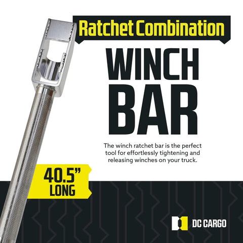 40.5 Inch Winch Bar For Flatbed Trailers And Trucks With Extra Long Non Slip Handle, Bolt On Or Weld Style Deep Storage Winch