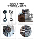 Before & after images of parts cleaned with Heavy Gauge 88L Industrial Ultrasonic Cleaner And Degreaser Bath.