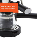 4 Cup Glass Replacement Carafe With Black Handle For Espresso Coffee Makers Clear See Through Viewing Carafe Lets You Monitor Your Brew Durable Replacement Glass Jug For Home Kitchens.