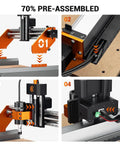 Heavy Hitter Desktop CNC Router Machine With 300W Spindle And Killer 0.01mm Precision Smart 4 Axis Controller Quick Setup, pre-assembled parts.