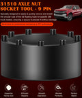 31510 Axle Nut Socket For GM Silverado Sierra 2500 3500 Trucks With 11.5 Inch And 12 Inch Dual Rear Wheel Hubs, 9-pin socket