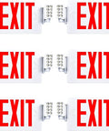 LED Exit Signs With Emergency Lights Double Sided Adjustable Emergency Combo Light With Backup Battery Built Tough 6 Pack