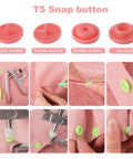 Colorful Snap Fastener Kit With Pliers 460 Pieces Of T5 Resin Plastic Buttons 24 Color Options No Sew DIY Sewing Fasteners
