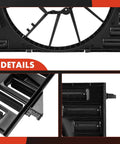 Engine Radiator Cooling Fan Shroud Compatible With 2017 Through 2024 Audi A4 A5 A6 Quattro Allroad black plastic details
