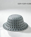 Bathtub Drain Strainer Silicone Bathroom Stopper Fixture in gray, dome shape design, 5.91x5.91x0.06in, effectively catches hair.