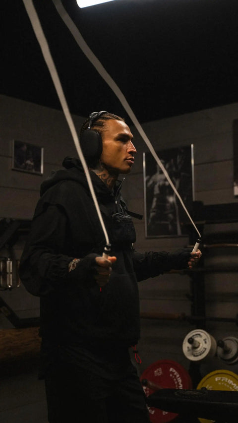 Boxer using Tangle-Free Boxing Jump Rope, Fifteen Percent Heavier Than PVC, Adjustable Skipping Rope For Boxers indoors