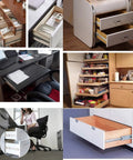 Beefy, Heavy-Duty Soft-Close Drawer Slides 350mm Full-Extension Ball-Bearing Rails, 100kg Capacity, 1 Pair for Kitchen Cabinets, Wardrobes, and Furniture Upgrade installed on cabinet and desk drawers