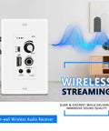 In Wall Bluetooth Audio Amplifier Receiver for 2 Channel Wall Plate With USB Mic Input and 3.5mm Aux, 120W Power, Dope Wireless Music Streaming for Home Theater And Sound System Setup wall plate