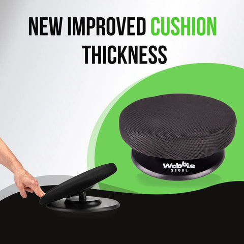 Wobble Self Balancing Ergonomic Stool With 360 Degree Rotation For Better Posture And Pain Relief, new cushion thickness shown.