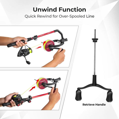 Speed X Fishing Line Spool With Unwinding Function No Twist Line And Adjustable Aluminum Handle demonstration on reel.