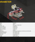 Hustle Ready High Speed Automatic Bottle Labeler With Intelligent Touchscreen Control 110V Desktop Conveyor System For Smooth Round Containers Quick Grind Setup, stainless steel dimensions and label parameters.