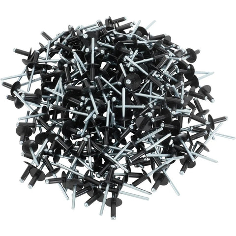 Built Tough Blind Rivets 3/16 Inch Large Head White Aluminum With Steel Shank 250 Pack Box For Quick Sheet Metal Fixes Rock Solid Grip Range Quarter To Three Eighths