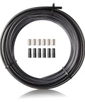 Heavy Duty Brake Cable Housing For Mountain And Road Bikes Lined 5mm By 3 Meters Black Durable Rubber Outer Premium Spiral Steel Wires Inner PVC Lubricant Tube Easy Replacement For DIY Friendly Bike Gear Wires And Cables coiled with end caps