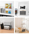 3 Pack Clear Acrylic Purse And Handbag Organizer For Closet With Magnetic Door, Stackable Display Case, Transparent Storage
