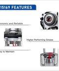 Front Wheel Hub And Bearing Assembly For 2015 2016 2017 Ford F150 4WD With ABS 6 Lugs Direct Replacement Replaces 515169 Features