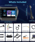 Hyundai Santa Fe 2013 2017 Android Car Stereo 9 Inch Touchscreen With Wireless CarPlay And Android Auto GPS Navigation WiFi Bluetooth SWC Mirror Link Mic Backup Camera Dash Kit Plug And Play Upgrade components.