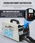 Pro Grade Dent Puller Welder Kit With 3800A Peak Output and 3000W Stud Welder auto body repair, temperature alarm light detail