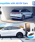 Level 2 EV Charger 40 Amp 240 V 9.6 kW Portable Home Charging Station With NEMA 14-50P connected to electric cars