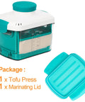 Vegan Adjustable Tofu Press For Quick Water Removal From Silken To Firm And Extra Firm Tofu with marinating lid, BPA free