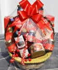 Crystal Clear Heat Shrink Wrap Bags for Gift Baskets 24x30 Inches, 10 Pack Large Size, Pro Level Gift Wrapping Made Easy, Shrink Quickly With Heat Gun Or Hair Dryer, Durable Crystal Clear Plastic For A Professional Finish. Gift basket with bottles and bow
