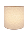 Transitional Drum Lamp Shade With Spider Construction, Beige Linen, 14 Top x 15 Bottom x 15 Height, Off White Cylinder Style