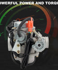 Front view of GY6 24mm Carburetor Kit With Manifold Air Filter Ignition Plug For 4 Stroke Engines 125cc 150cc 152QMJ 157QMJ QMI ATV
