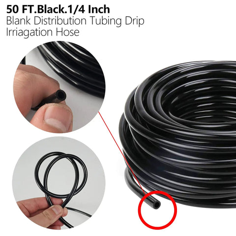 Close-up of 50 Foot Flexible PVC Distribution Tubing For Irrigation Drip System One Quarter Inch Drip Line