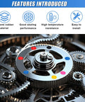 DUSCOKE 42 Piece Tapered Plugs Assortment Kit High Temp Silicone Rubber Stoppers For Media Blasting And Powder Coating Masking Holes During Painting Or Spray Jobs With 8 Sizes Including Tiny To Big Hole Filler, silicone plugs shown on gears