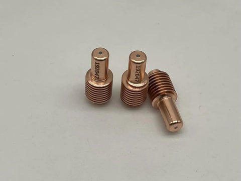 Close-up of 192047 electrodes from the 10Pcs 192047 Electrode And 10Pcs 192051 Nozzle Tip Set For ICE 55C CM Plasma Cutting Torch