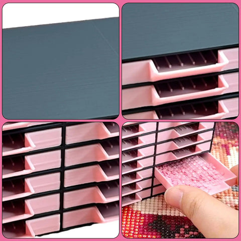 All-In-One 16-Drawer Diamond Art Tray Organizer Rack For Diamond Painting Supplies, Diamond Drill Storage Box, DIY Art Tools