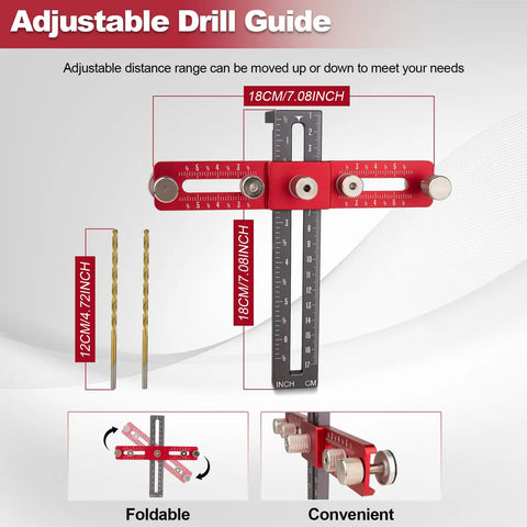 Upgrade Your Kitchen Cabinets In No Time With This Slick Adjustable Hardware Jig Template designed for drawer pulls and cabinet handles. Features adjustable drill guide for accurate placement.
