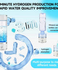 Hydrogen Water Bottle Generator Portable Rechargeable Glass Bottle With Spe Pem Technology Delivers 4100 PPB Pure Hydrogen