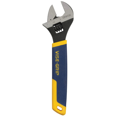 Adjustable Wrench Set With ProTouch Grips And Machined Jaws, Chrome Vanadium Construction, single wrench with blue handle