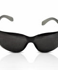 Front view of Safety Glasses Pack Of 12 For DIY Projects Garden Work Cycling And Sports With Impact Resistant Lenses, black lens pair.