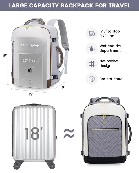 40L Travel Backpack For Women, TSA Approved, Large ✓
