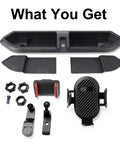Components of Dope Jeep Wrangler Dash Tray Phone Mount With Extension Arm And Metal Rod Multi Mount Holder