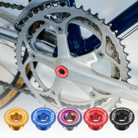 Two Pack M19 Aluminum Crank Screws for Mountain and Road Bikes, Lightweight Crank Fixing Bolts, various colors