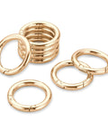 1 Inch Key Ring Clip Set, 8 Pack Round Carabiner Clips for Keys Bags Purses, light gold finish, zinc alloy, durable construction