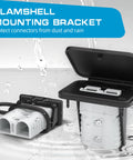 Built Tough 120 Amp Battery Quick Disconnect Connector Kit with clamshell mounting bracket and waterproof cap, gray