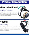 Complete Wiring Harness Kit With Kill Switch Ignition Coil CDI Box Spark Plug Rebuild For Kick Start Dirt Bike ATV Go Kart 50cc To 160cc 4 Stroke Buggy showing ignition coil and key switch components.