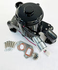 Badass Aluminum Electric Water Pump For Ls1 Ls2 Ls3 Ls6 V8 Swaps Featuring Forty Plus Gallons Per Minute with steel bolts and gasket.