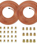 Visible Two 25 Feet 3/16 Brake Line Copper Nickel Tubing Repair Kit With Stainless Steel Clamps Bendable Tubing And 32 Fittings