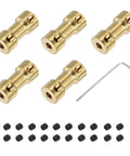 5 Pack 3mm To 3mm Brass Shaft Coupler Connector With Screws And Hex Wrench For RC Cars Wheels Shafts And Motors Durable Brass Joint