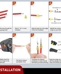 Installation steps for 3 Pin Waterproof Electrical Connector Set for Cars, Trucks, Motorcycles and Marine Boats