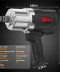 Pro Grade Three Quarter Inch Air Impact Wrench With Twin Hammer Drive, 2100 Ft Lbs Torque, 6000 RPM, alloy construction.