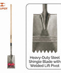 Heavy Duty Roofer Axe With 48 Inch Solid Ash Handle, Premium Shingle Remover And Nail Pulling Tool For Tear Offs, Heat Treated Steel Blade Slides Under Asphalt Clean