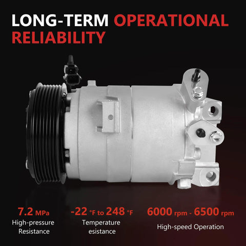 Fresh Drop In AC Compressor With Clutch Easy Direct Bolt On For Nissan Murano Maxima Pathfinder Quest 3.5L V6 2009 To 2015 Infiniti Jx35 Qx60 heavy-duty design with features highlighted
