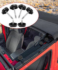 Door Surround Knobs Kit With Pins For Jeep Wrangler JK 2007 To 2018, 6 piece set shown installed on Jeep interior