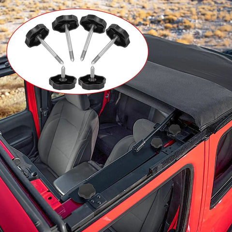 Door Surround Knobs Kit With Pins For Jeep Wrangler JK 2007 To 2018, 6 piece set shown installed on Jeep interior